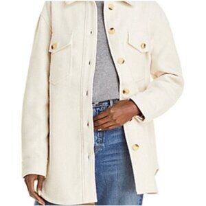 Joie Cream Shacket Fleece Button Up‎ Duster Button Up Jacket